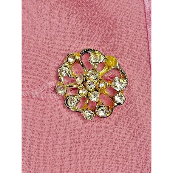 VINTAGE Tally Taylor Womens Sz 14 Suit Top Blazer Formal PINK RHINESTONE BUTTONS - Picture 9 of 14